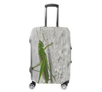 MNVTSKOP Green Grasshopper - Copertura per bagagli con immagine di cavalletta, antigraffio, lavabile, in poliestere, elastica, protezione per bagagli da viaggio, bianco, XL