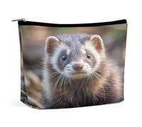 MNVTSKOP Hairy Ferret Cosmetic Bag Grande Capacità di Viaggio Makeup Bag Trendy Portable Toiletry Bag per le donne