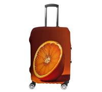 MNVTSKOP Half An - Copertura per valigia, resistente ai graffi, lavabile, in poliestere, elastica, protezione per bagagli da viaggio, colore: arancione, bianco, XL