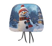 MNVTSKOP Happy Snowman - Copripoggiatesta per auto, universale, anti-sporco, facile da installare, durevole, traspirante, accessori per veicoli per auto, camion, SUV