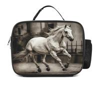 MNVTSKOP Horse in The Street - Contenitore per il pranzo, riutilizzabile, a prova di perdite, con manico, per ufficio, picnic, spiaggia