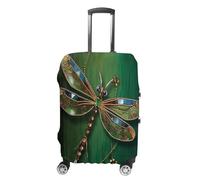 MNVTSKOP Jewel Dragonfly - Copertura per valigia, resistente ai graffi, lavabile, in poliestere, elastica, protezione per bagagli da viaggio, bianco, S