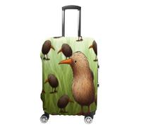 MNVTSKOP Kiwi Bird - Copertura per valigia, antigraffio, lavabile, in poliestere, elastica, protezione per bagagli da viaggio, bianco, S