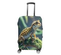 MNVTSKOP Leopard Little Gecko Copertura per valigia, resistente ai graffi, lavabile, in poliestere, elastica, protezione per bagagli da viaggio, bianco, M