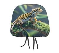 MNVTSKOP Leopard Little Gecko - Copripoggiatesta per auto, universale, anti-sporco, facile da installare, resistente, traspirante, accessori per auto, camion, SUV