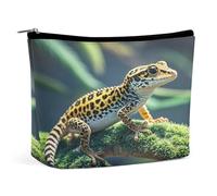 MNVTSKOP Leopard Little Gecko Cosmetic Bag Grande Capacità Viaggio Makeup Bag Trendy Portable Toiletry Bag per le donne