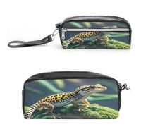 MNVTSKOP Leopard Little Gecko - Trousse da viaggio per cosmetici, organizer portatile per cancelleria per donne e insegnanti