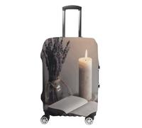 MNVTSKOP Light A Candle - Copertura per valigia, antigraffio, lavabile, in poliestere, elastica, protezione per bagagli da viaggio, bianco, S