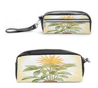 MNVTSKOP Light Plants Makeup Bag Piccola Custodia da viaggio per cosmetici Organizzatore di cancelleria portatile per insegnanti donne