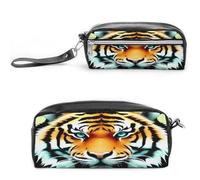 MNVTSKOP Little Fat Tiger Head - Trousse da viaggio per cosmetici, portatile, organizer per cancelleria per donne e insegnanti