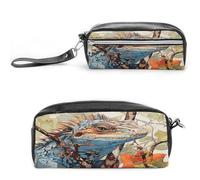 MNVTSKOP Lizard on The Branch - Trousse da viaggio per cosmetici, portatile, organizer per cancelleria per donne e insegnanti