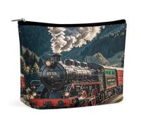 MNVTSKOP Locomotiva a vapore Train Cosmetic Bag Grande Capacità Viaggio Makeup Bag Trendy Portable Toiletry Bag per le donne