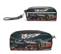 MNVTSKOP Locomotiva a vapore Treno Trucco Borsa Piccolo Cosmetico Viaggio Caso Portatile Cancelleria Organizzatore per Donne Insegn