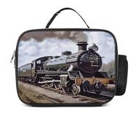 MNVTSKOP Locomotiva Vapore Treno Lunch Box Lunch Box Riutilizzabile Borsa a Prova di Perdite con Manico per Ufficio Picnic Spiaggia
