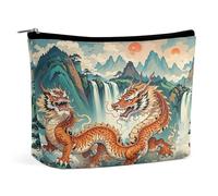 MNVTSKOP Longhu Mountain Cascata, Cina Borsa Cosmetica Grande Capacità Viaggio Trucco Bag Trendy Portable Toiletry Bag per le Donne