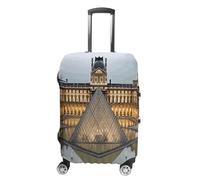 MNVTSKOP Louvre Museo di Parigi, copertura per valigia, resistente ai graffi, lavabile, in poliestere, elastica, protezione per bagagli da viaggio, bianco, S
