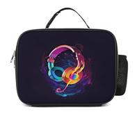 MNVTSKOP Lunch box musicale sfumato riutilizzabile borsa tote a prova di perdite con manico per ufficio picnic spiaggia