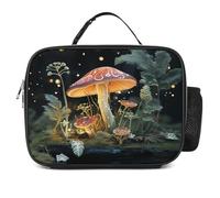 MNVTSKOP Lunch box riutilizzabile con funghi a farfalla borsa tote a prova di perdite con manico per ufficio picnic spiaggia
