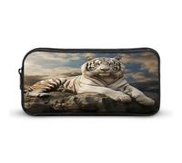 MNVTSKOP Majestic Tiger - Astuccio portapenne grande capacità, astuccio da ufficio per uomini e donne, organizer da scrivania