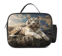 MNVTSKOP Majestic Tiger - Contenitore portapranzo riutilizzabile a prova di perdite, con manico, per ufficio, picnic, spiaggia
