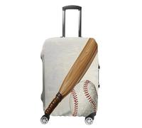 MNVTSKOP Mano disegnato mazze da baseball e palla bagagli copre antigraffio lavabile valigia copertura poliestere elastico viaggio bagagli Protector per valigia Protector copertura, bianco, M