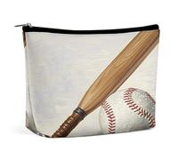 MNVTSKOP Mazze da baseball disegnate a mano e borsa cosmetica a sfera Borsa da viaggio di grande capacità Borsa da toilette portatile alla moda per le donne