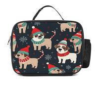 MNVTSKOP Merry Christmas - Contenitore per il pranzo a forma di cane, riutilizzabile, a prova di perdite, con manico, per ufficio, picnic, spiaggia