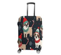 MNVTSKOP Merry Christmas - Copertura per bagagli per cani, antigraffio, lavabile, in poliestere, elastica, protezione per bagagli da viaggio, bianco, M