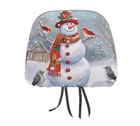 MNVTSKOP Merry Christmas, copri poggiatesta per auto, universale, anti-sporco, facile da installare, durevole, traspirante, accessorio per auto, camion, SUV