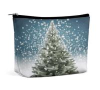 MNVTSKOP Merry Christmas Pine Tree Cosmetic Bag Grande Capacità Viaggio Makeup Bag Trendy Portable Toiletry Bag per le donne