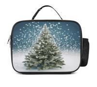 MNVTSKOP Merry Christmas Pine Tree Lunch Box riutilizzabile Lunchbox a prova di perdite Tote Bag con manico per ufficio picnic spiaggia