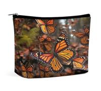 MNVTSKOP Monarch Butterflies Cosmetic Bag Grande Capacità Viaggio Makeup Bag Trendy Portable Toiletry Bag per le donne