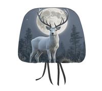 MNVTSKOP Moonlight Deer - Copripoggiatesta per auto, universale, anti-sporco, facile da installare, durevole, traspirante, accessorio per auto, camion, SUV