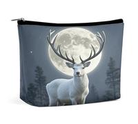 MNVTSKOP Moonlight Deer Cosmetic Bag Grande Capacità di Viaggio Makeup Bag Trendy Portable Toiletry Bag per le donne
