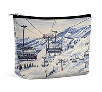 MNVTSKOP Mount Horsney Ski Lift Cosmetic Bag Grande Capacità Viaggio Makeup Bag Trendy Portable Toiletry Bag per le donne