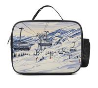 MNVTSKOP Mount Horsney Ski Lift Lunch Box Riutilizzabile Borsa Tote a Prova di Perdite con Manico per Ufficio Picnic Spiaggia