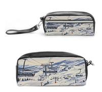 MNVTSKOP Mount Horsney Ski Lift Makeup Bag Piccola custodia da viaggio per cosmetici portatile cancelleria organizzatore per donne insegnanti