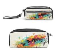 MNVTSKOP Musica astratta a tema Makeup Bag Piccolo Cosmetico Viaggio Caso Portatile Cancelleria Organizzatore per le Donne