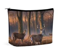 MNVTSKOP Natura Wild Animal Deers Cosmetic Bag Grande Capacità Viaggio Makeup Bag Trendy Portable Toiletry Bag per le donne