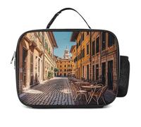 MNVTSKOP Old Courtyard Cafe Chair City, Roma, Italia, Lunch Box riutilizzabile, a prova di perdite, borsa tote con manico, per ufficio, picnic, spiaggia