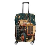 MNVTSKOP Old Tractor Photoes Farm Deposito Coperture antigraffio Lavabile Valigie Copertura Poliestere Elastico Viaggio Baggage Protector per Valigia Protector Cover, bianco, S