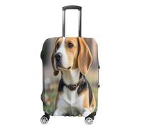 MNVTSKOP Ovely - Copertura protettiva per bagagli, resistente ai graffi, lavabile, in poliestere, con motivo cane beagle, protezione per bagagli da viaggio, bianco, XL