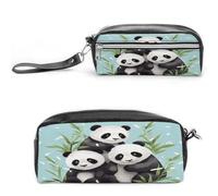 MNVTSKOP Pandas - Borsa per il trucco, piccola custodia da viaggio per cosmetici, organizer portatile per cancelleria per donne e insegnanti