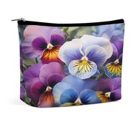 MNVTSKOP Pansy Perfection Cosmetic Bag Grande Capacità Viaggio Makeup Bag Trendy Portable Toiletry Bag per le donne