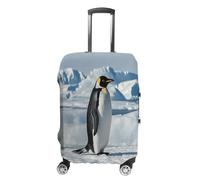 MNVTSKOP Penguin Antarctica Ice bagagli Covers antigraffio lavabile valigia copertura poliestere elastico viaggio bagagli Protector per valigia copertura protettiva, bianco, L
