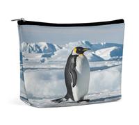 MNVTSKOP Penguin Antartide Ice Cosmetic Bag Grande Capacità Viaggio Makeup Bag Trendy Portable Toiletry Bag per le donne