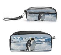 MNVTSKOP Penguin Antartide Ice Makeup Bag Piccola Custodia da Viaggio Cosmetici Portatile Cancelleria Organizzatore per Donne Insegnante