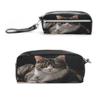 MNVTSKOP Piccola trousse da viaggio con gatto soriano, organizer portatile per cancelleria per donne e insegnanti