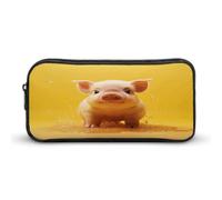 MNVTSKOP Piggy Is Jumping - Astuccio portapenne di grande capacità, per ufficio, per uomini e donne, organizer da scrivania