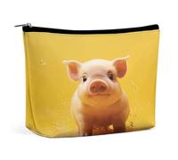 MNVTSKOP Piggy Is Jumping Borsa per cosmetici di grande capacità Borsa da viaggio Borsa da toilette portatile alla moda per le donne